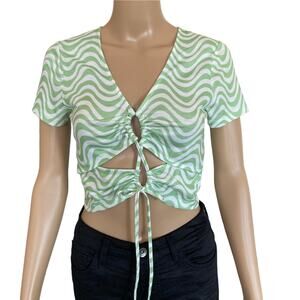 Le Lis Green Crop Top Size S